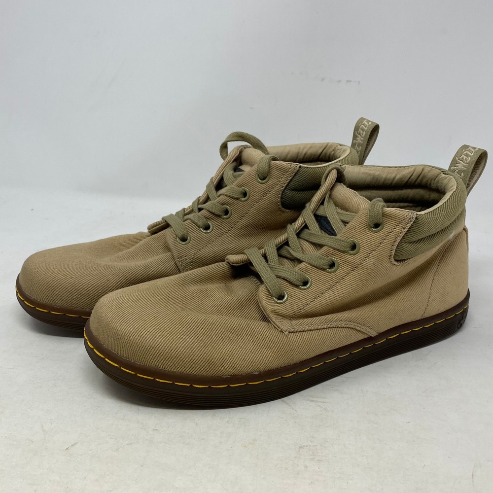 Dr. Martens Maleke Mens 9 Tan Canvas Chukka Boots Mid Top Sand 20500270